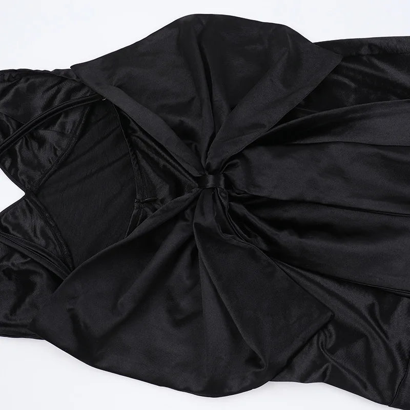 שמלת מקסי סאטן בעיטור פפיון בגב - סברינה