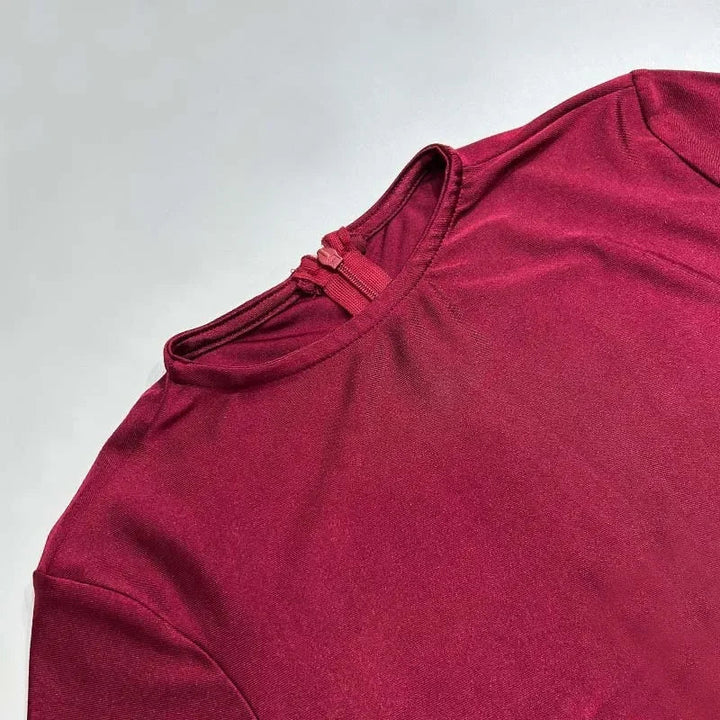 Ruched Shiny Fabric and Shaping Maxi Dress - Anahel