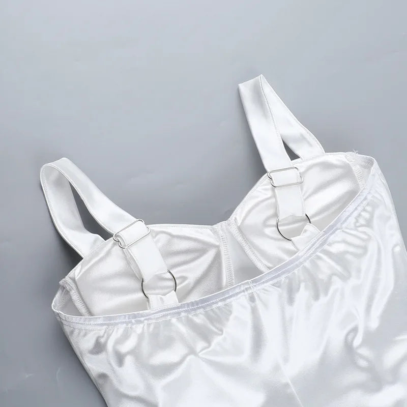 שמלת מיני סאטן בעיטור שסע - אנט