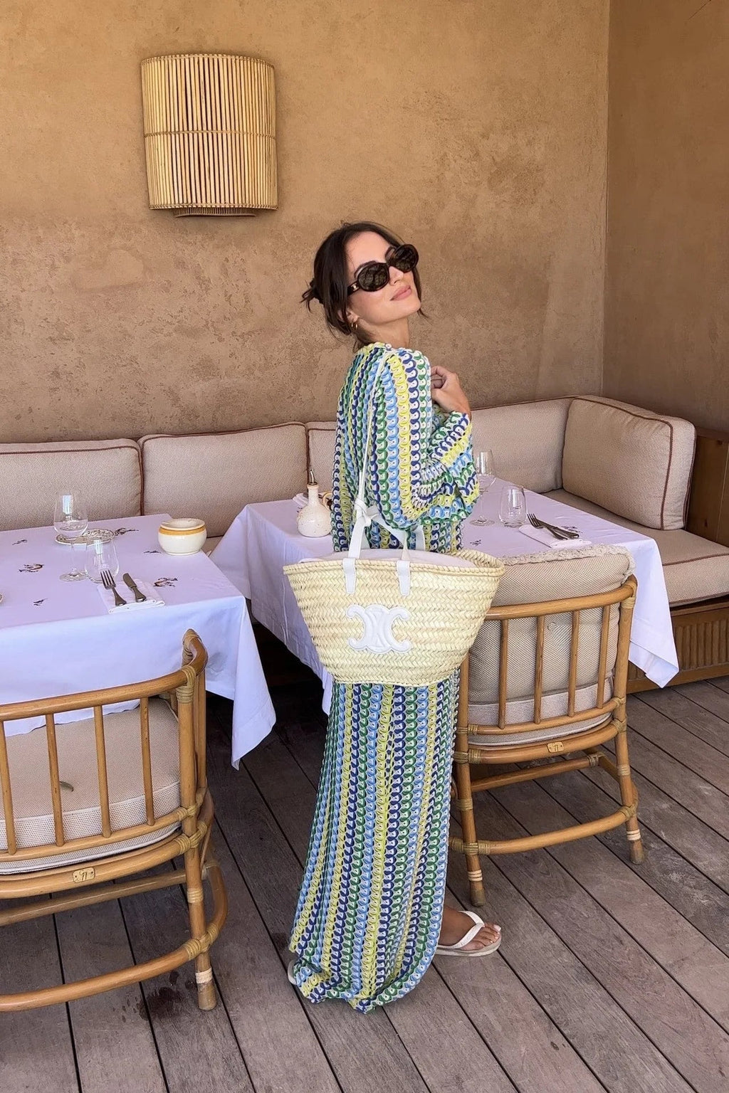 שמלת חוף מקסי קרושה בעיצוב שסע - Laila