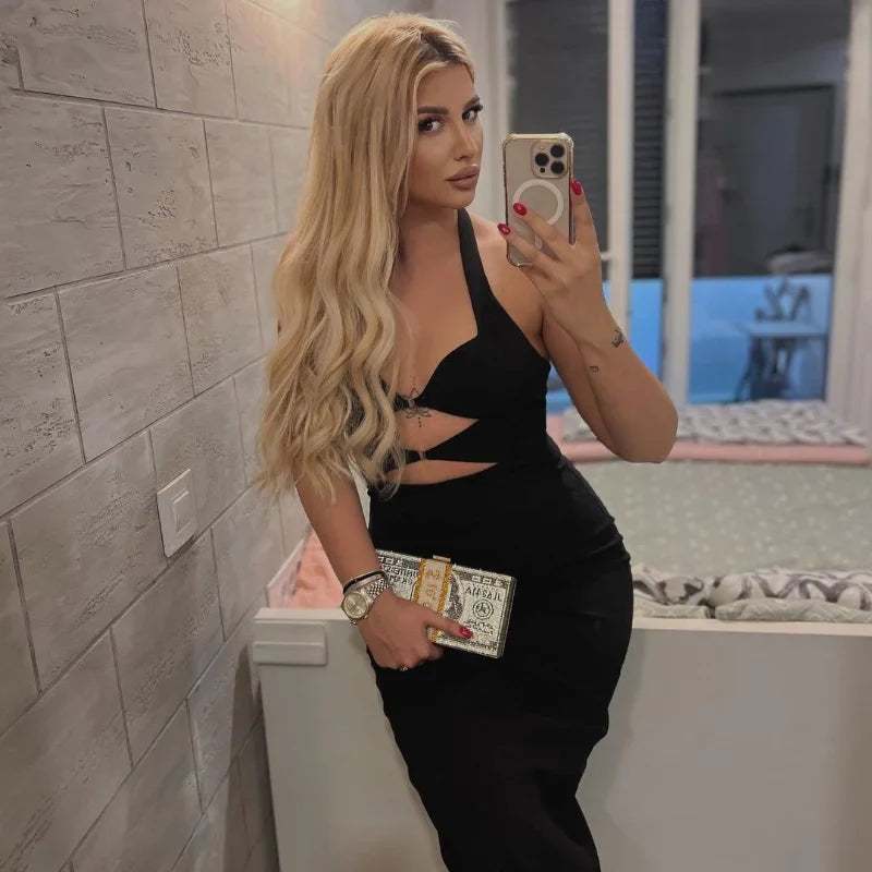 שמלת מקסי בעיצוב פתחים גב פתוח - סברין