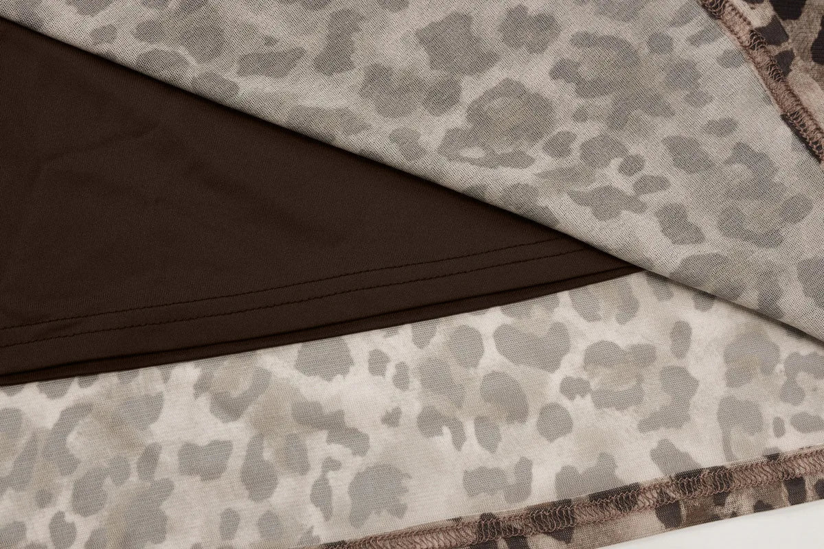 שמלת מקסי שיפון סטרפלס מנומרת שסע עמוק - רותם