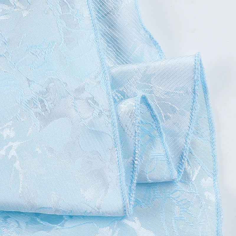 שמלת מיני בגזרת A קשירה בכתפיות בעיטור רקמת איורי פרחים - Marisol