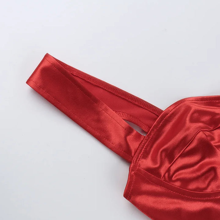 Satin Crop Top with Buttons - Sienna