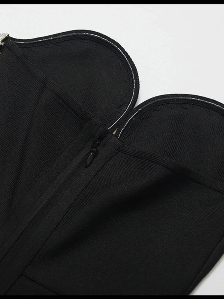 שמלת מקסי ערב אלגנטית בעיטור יהלומים בד מחטב ומחמיא - MARINA