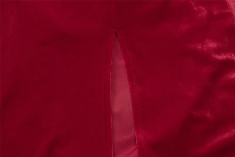 שמלת מקסי קטיפה צווארון נופל גב פתוח - מרלה