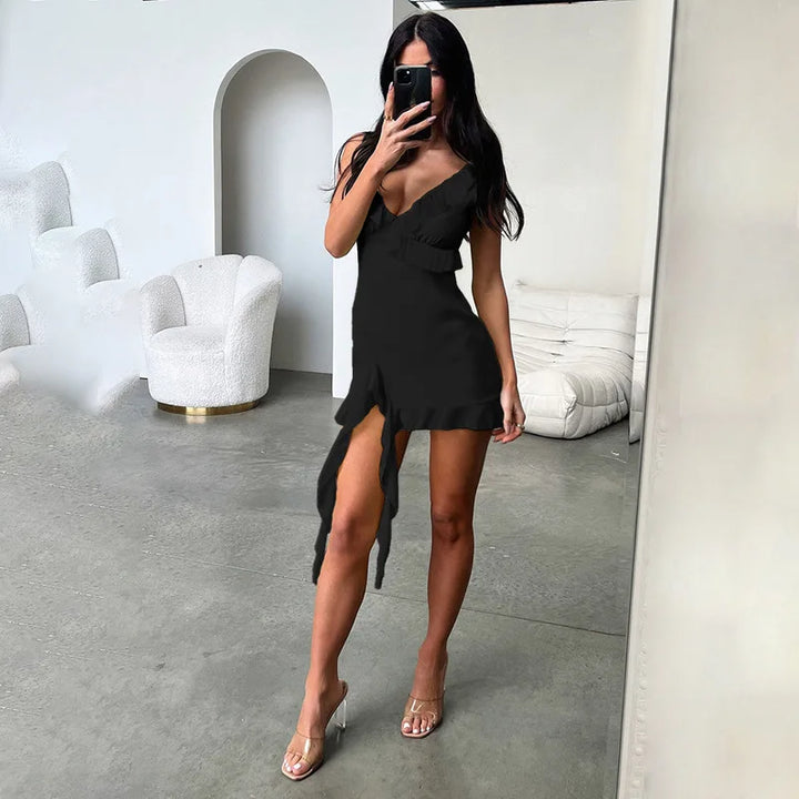 NID Mini Dress with Lace Trim - Leon