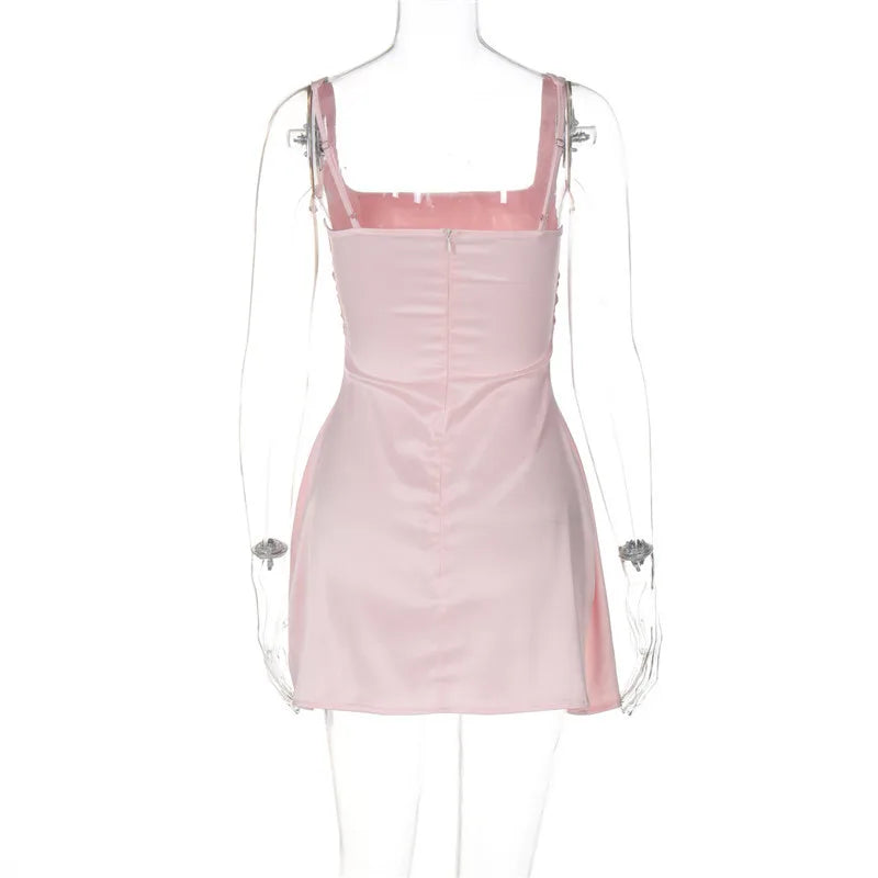 שמלת מיני סאטן בגזרת A - לילאן