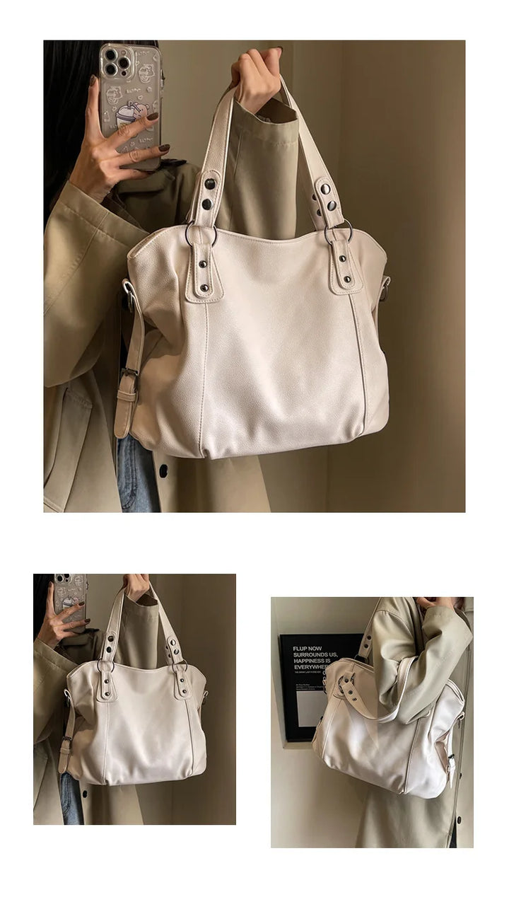 Retro design faux leather bag