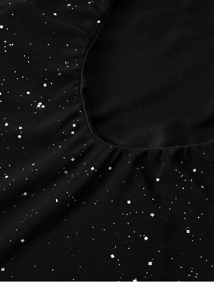 שמלת נצנצים מקסי קולר גב פתוח - אלישיה