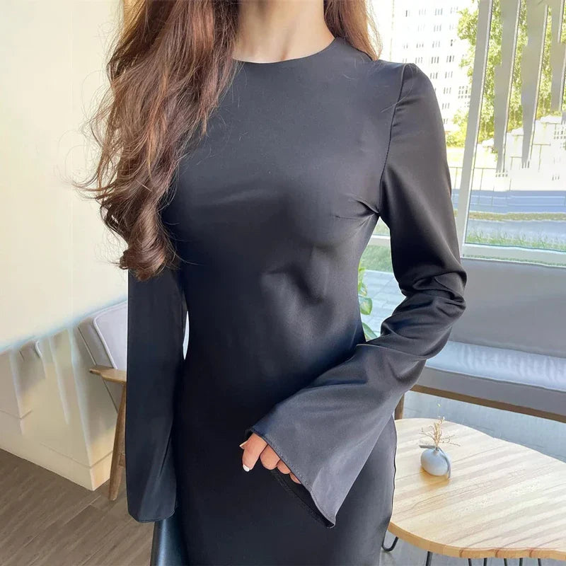 שמלת מקסי סאטן - דקל