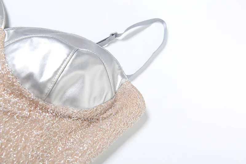 שמלת מיני נצנצים צמודה - פיקסי