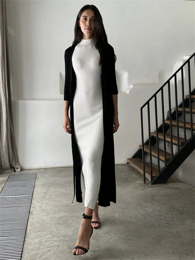 שמלת מקסי צווארון גולף נמוך - אנדריאנה