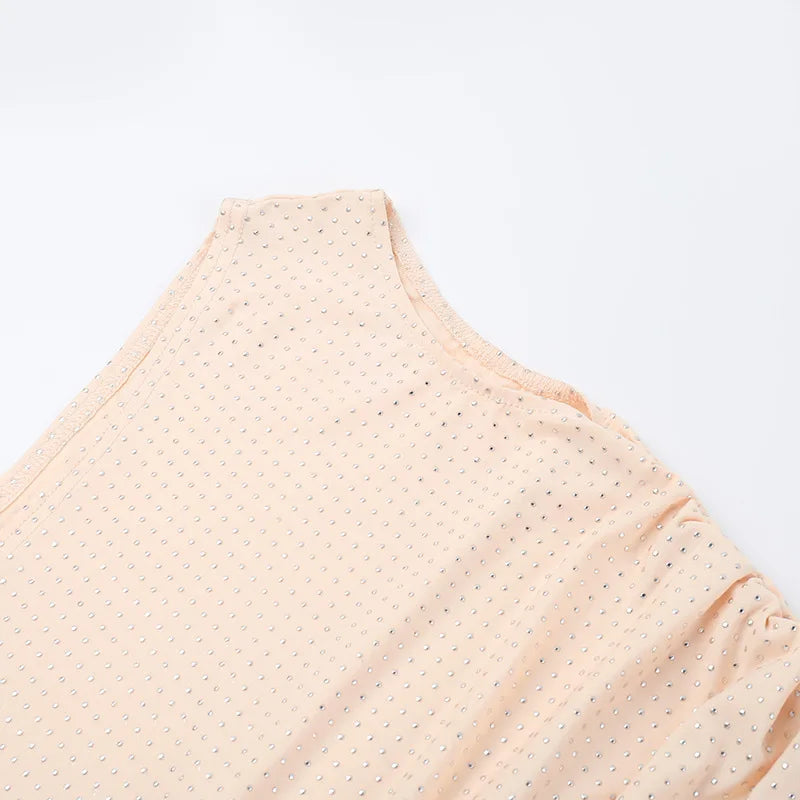 שמלת מקסי בעיטור זרקונים מנצנצים בעיצוב פתח ושסע  - אורינה