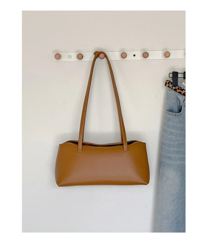 Faux leather bag with rectangular design