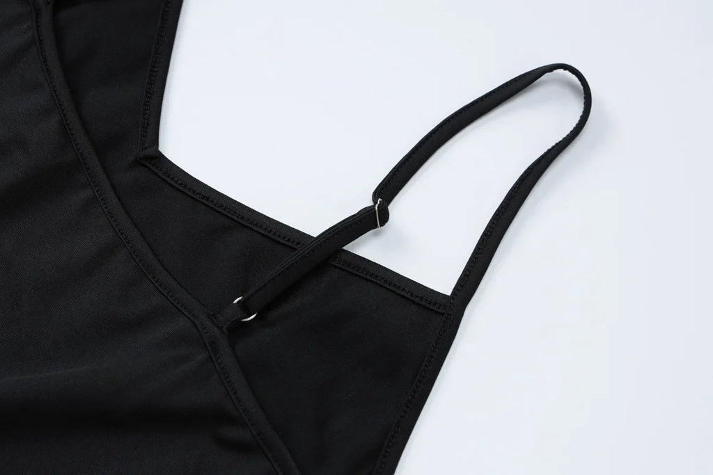 שמלת מיני שיפון מנומרת בעיצוב תחתית אטומה - LEO