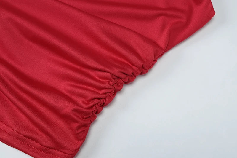 טופ גופיה כתפיה אחת בעיטור אבזם חרוזים - קני