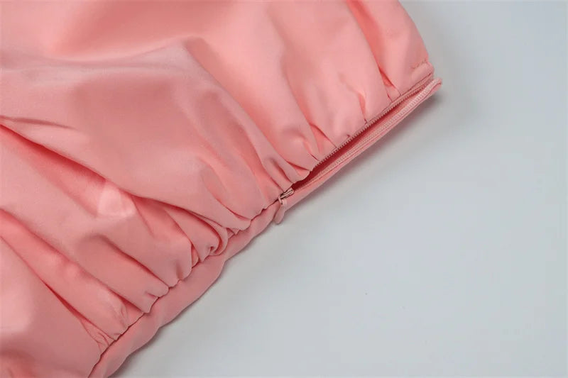 שמלת מקסי סטרפלס בלון בעיצוב שסע - אוקיאנה