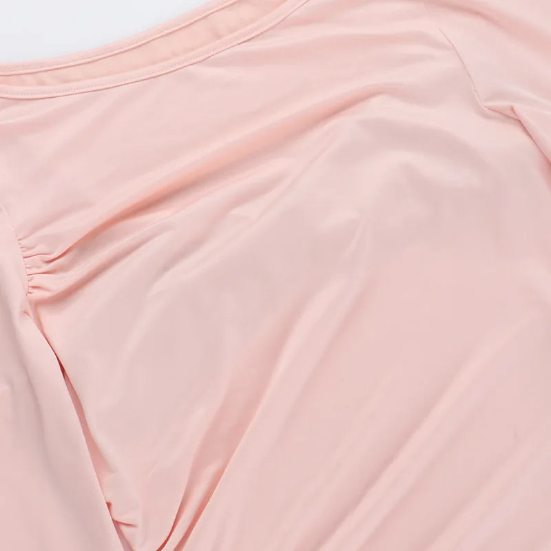 סט 3 חלקים חצאית מיני חולצה וגוזייה צמוד בעיטור כיסים - פרל