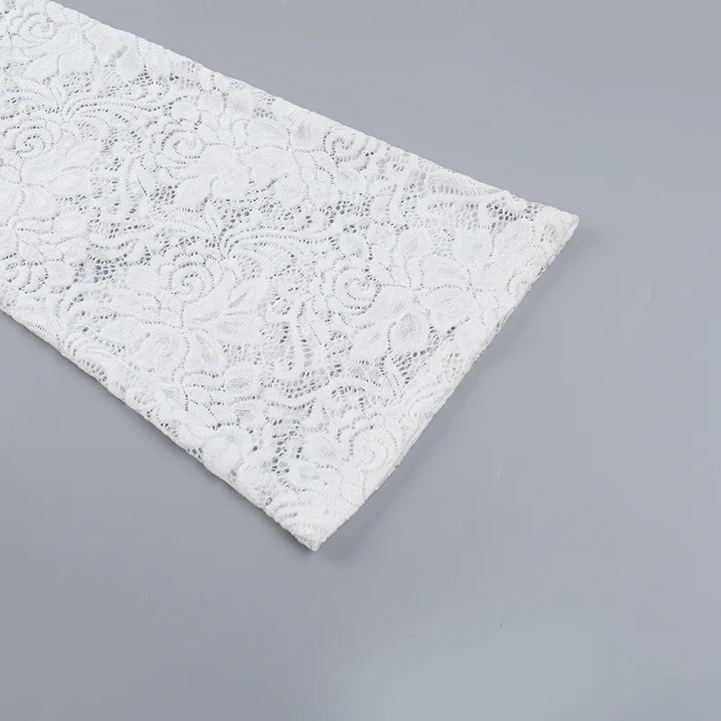 אוברול תחרה מכנסיים ארוכים בעיצוב גב פתוח בעיטור אבזמים - ברייטון