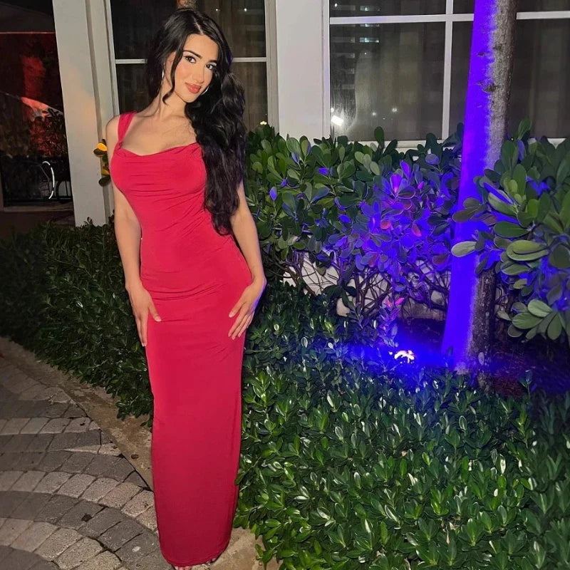 שמלת מקסי גב פתוח בעיטור פפיון סאטן - EMI