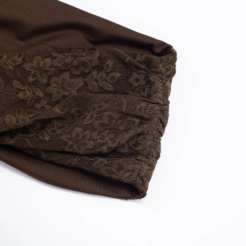 Off-the-shoulder maxi dress with lace design - LINI