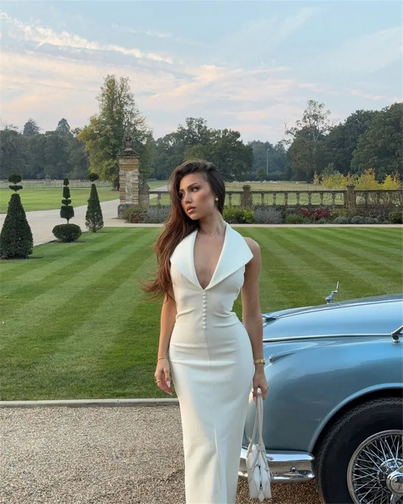 שמלת מידי מחויטת בעיטור כפתורים - VALERY