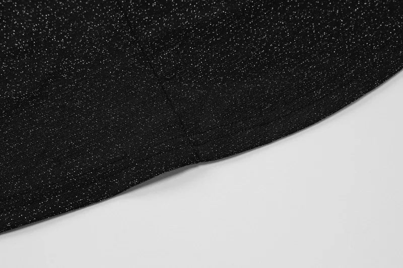 שמלת מקסי נצנצים צמודה בגזרת גולף גב פתוח בעיטור צעיף תואם - מילגרוס