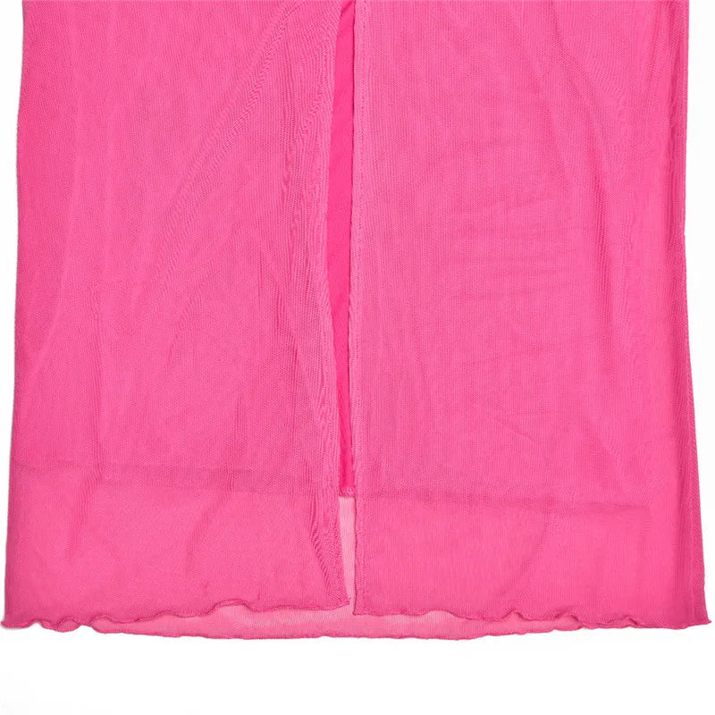 שמלת מקסי שיפון צמודה בעיטור תחרה - רוזליה