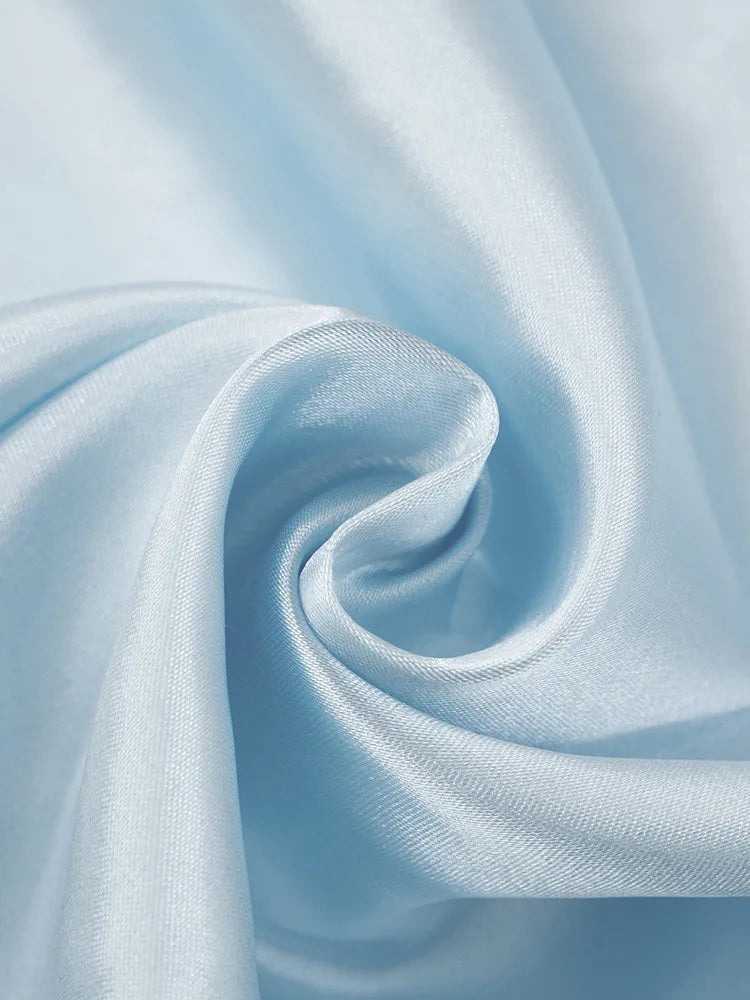 שמלת מקסי סאטן בעיטור רשת וצעיף תואם - סלסטה