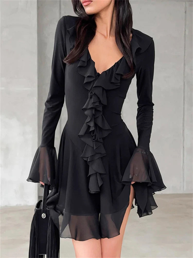 שמלת מיני בעיטור מלמלה - ALINA