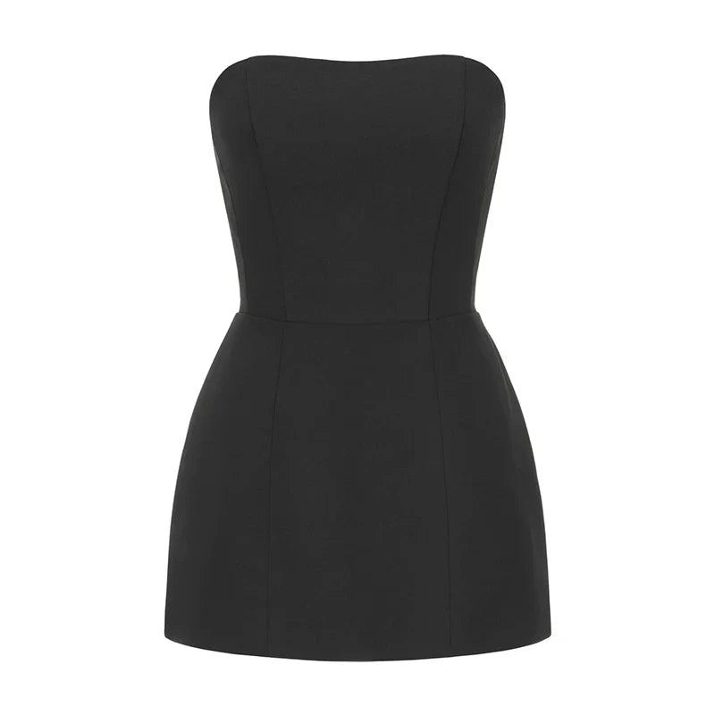 סט שני חלקים אלגנטי טופ סטרפלס וחצאית מקסי תחרה - ג'ולין