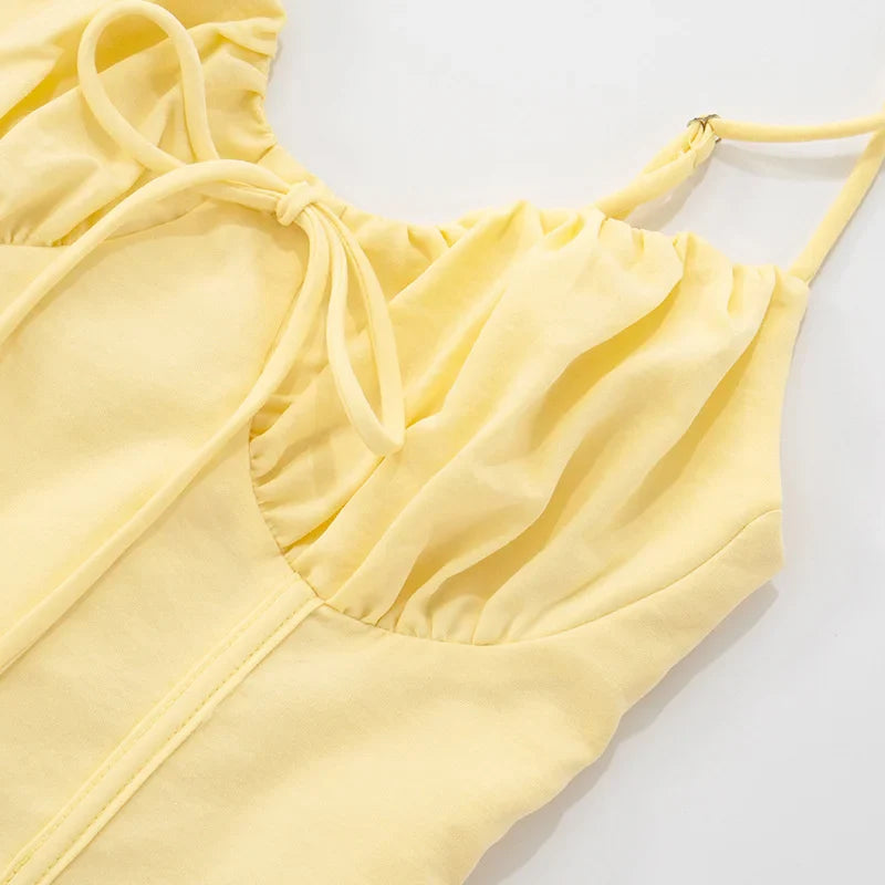 שמלת מיני בגזרת A קשירה בגב להצמדה במותן - נאלה