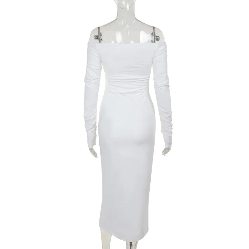 שמלת מקסי כתפיים חשופות - לילה