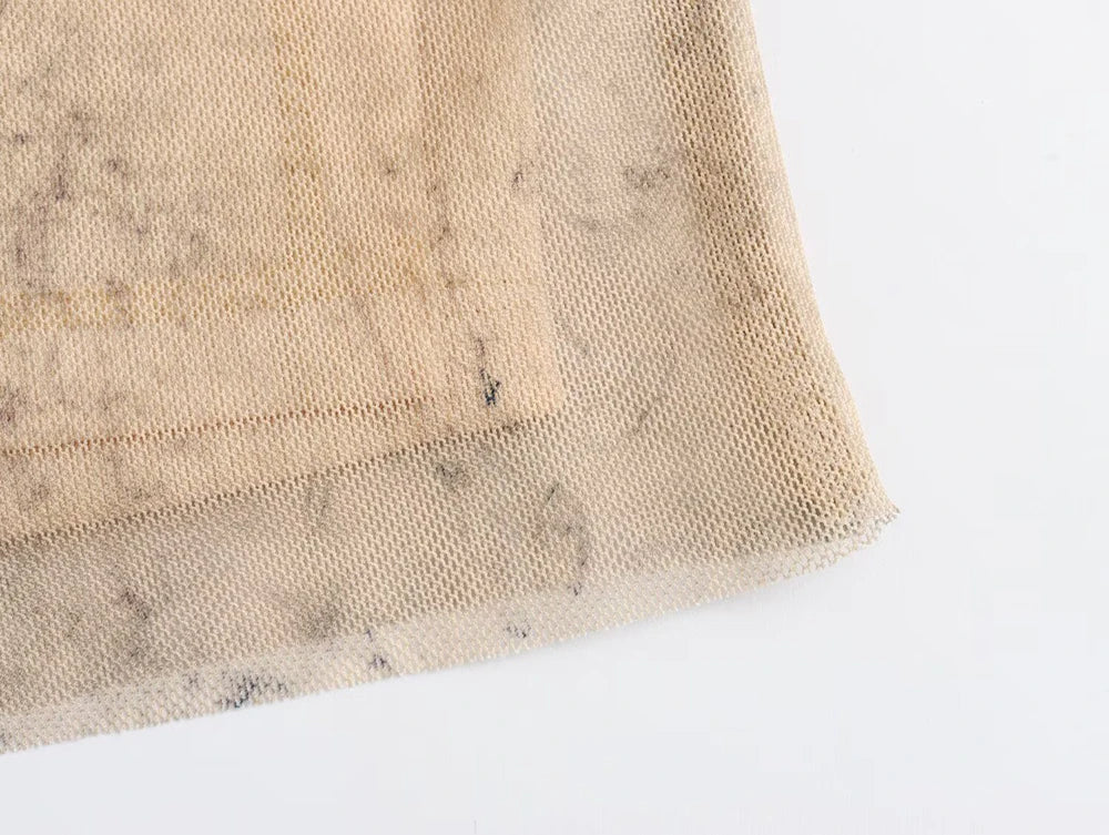 שמלת מקסי שיפון כיווצים כתפיות ספגטי בצבעי אומברה - אוליביה