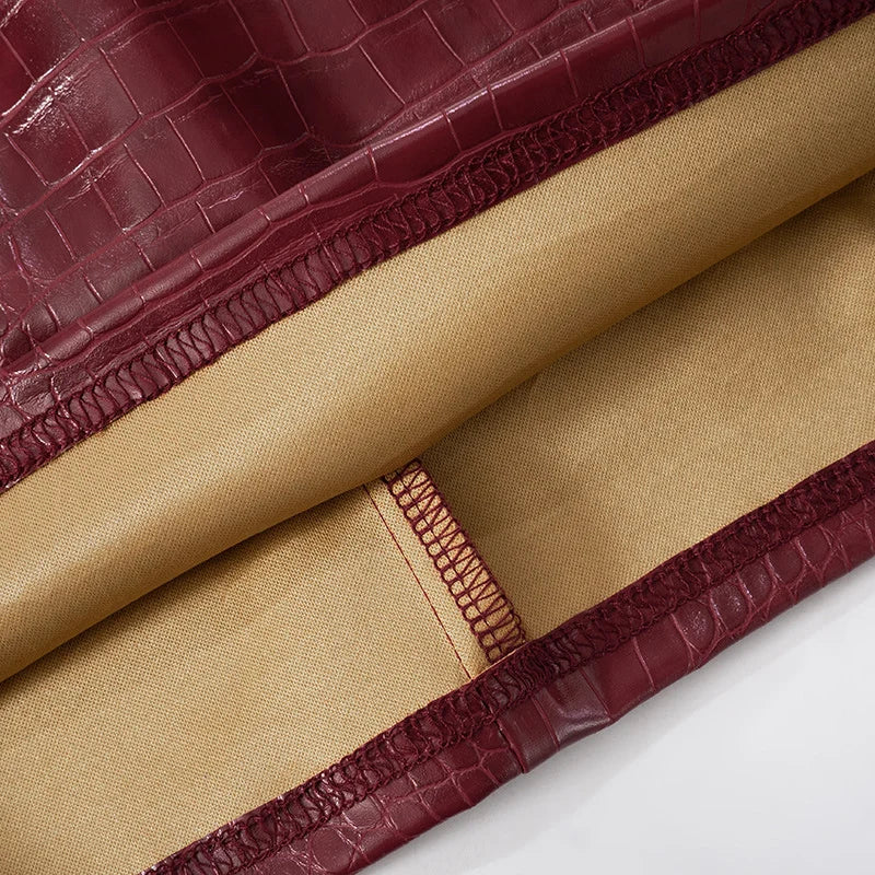 שמלת מיני סטרפלס דמוי עור מנוחש בעיצוב מחוך - Kailani