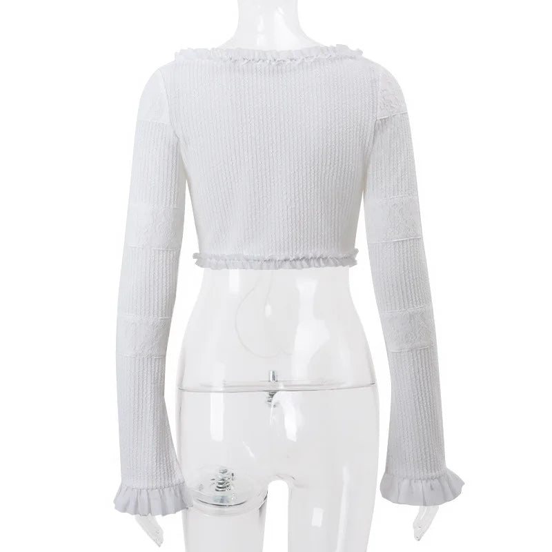 סט שני חלקים חצאית מיני וחולצת קשירה ראפלס - פמלה