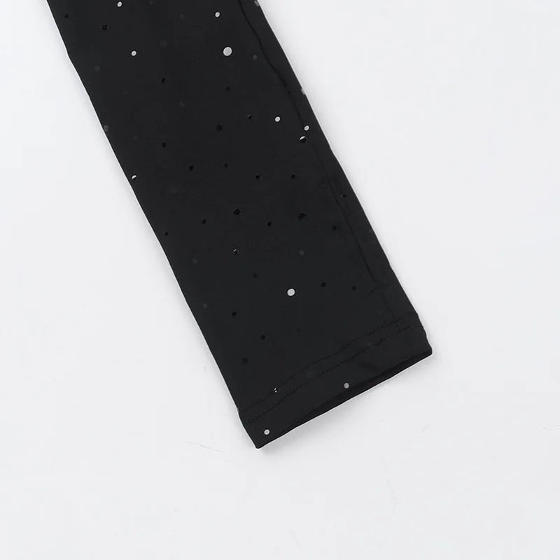 שמלת מיני כיווצים בעיטור נקודות מנצנצות בעיצוב פתחים - אלכסה