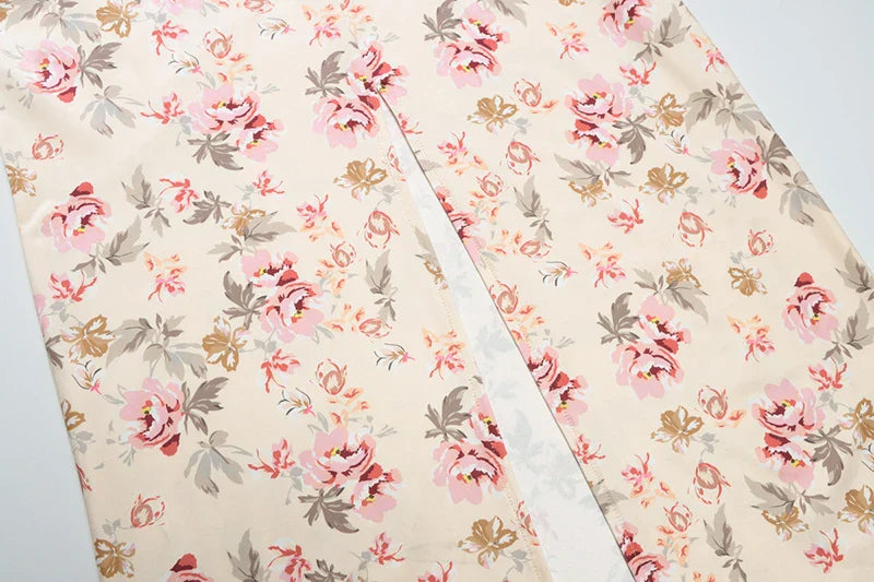 שמלת מקסי פרחונית צמודה גב פתוח - פליסיה