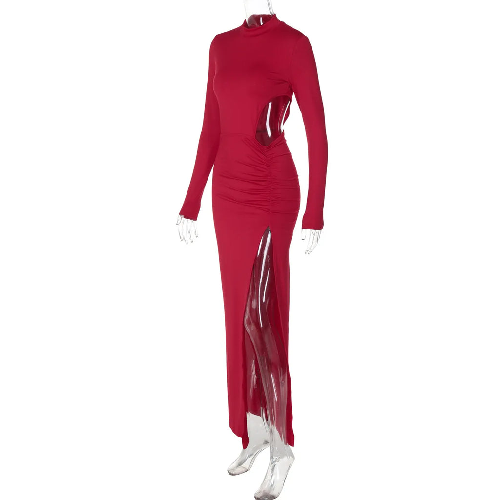 שמלת מקסי בעיצוב פתח במותן ושסע עמוק - Izabella