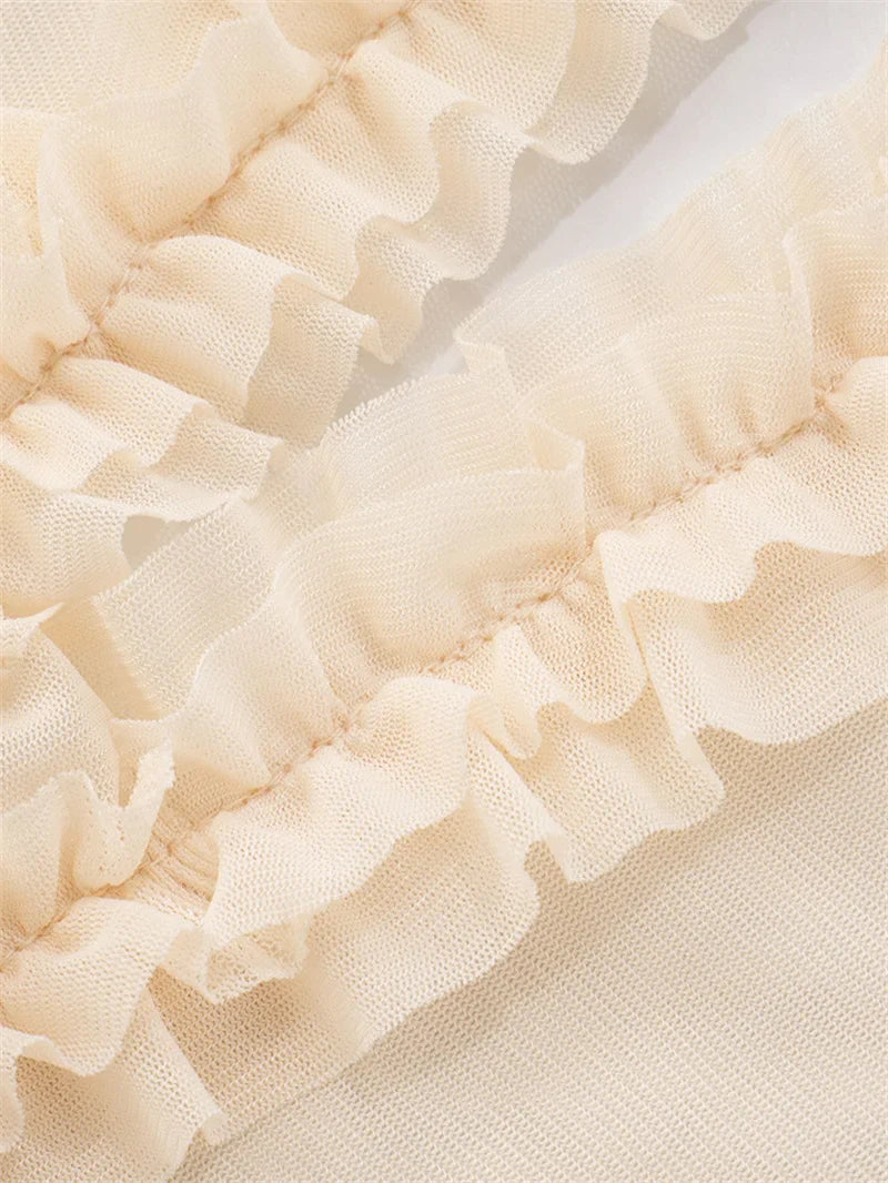 שמלת מקסי שיפון כיווצים מלמלה בעיצוב אסימטרי בעיטור צעיף תואם - מילקה