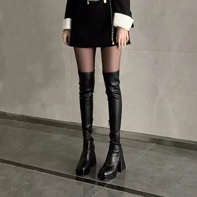 High heeled leatherette boots - Carla