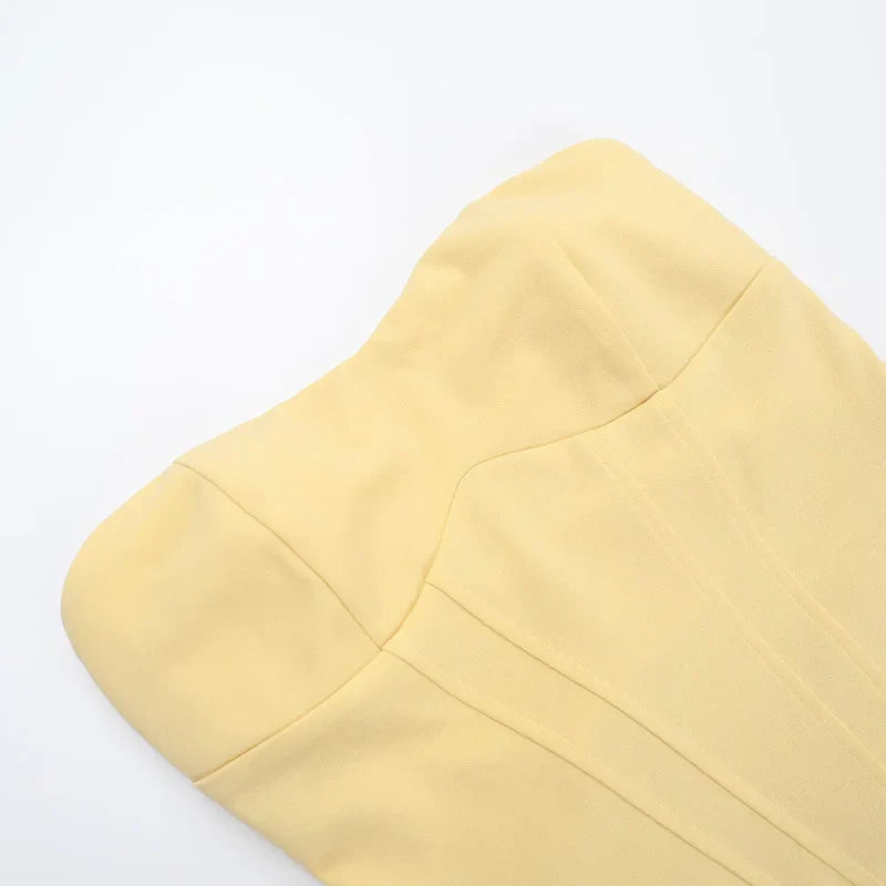 שמלת מידי סטרפלס בגזרת A - סול