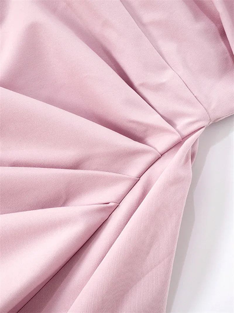 שמלת מיני סטרפלס בעיצוב קיפולים - מלודי