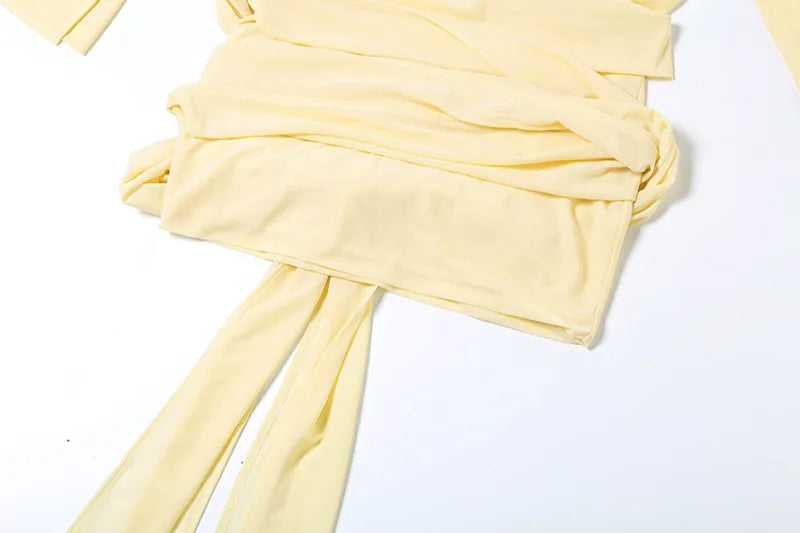 שמלת מיני שיפון בעיצוב קיפולים סגירת כפתורים -  Arabella