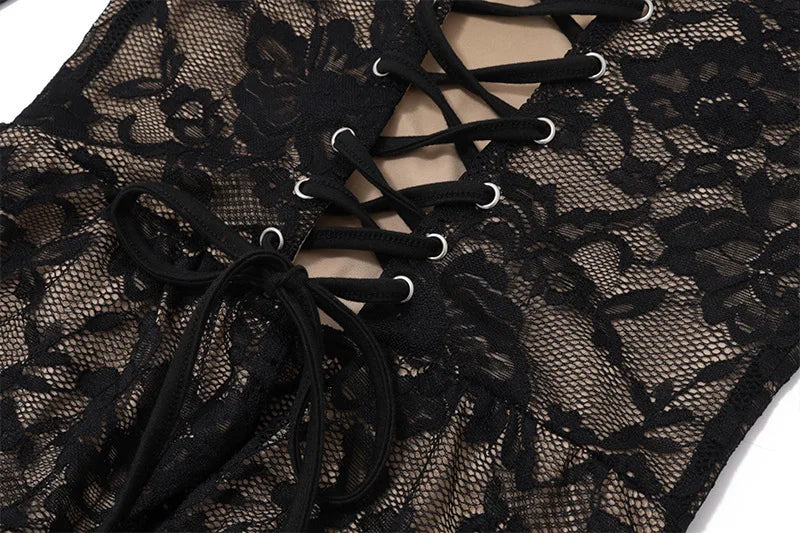 שמלת מקסי תחרה בעיצוב מחוך - נוריאל