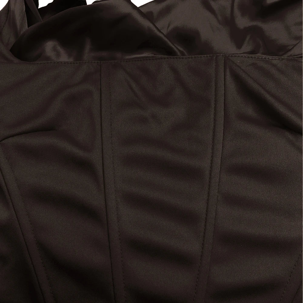 סט סאטן שני חלקים טופ וחצאית מקסי - מיאלה