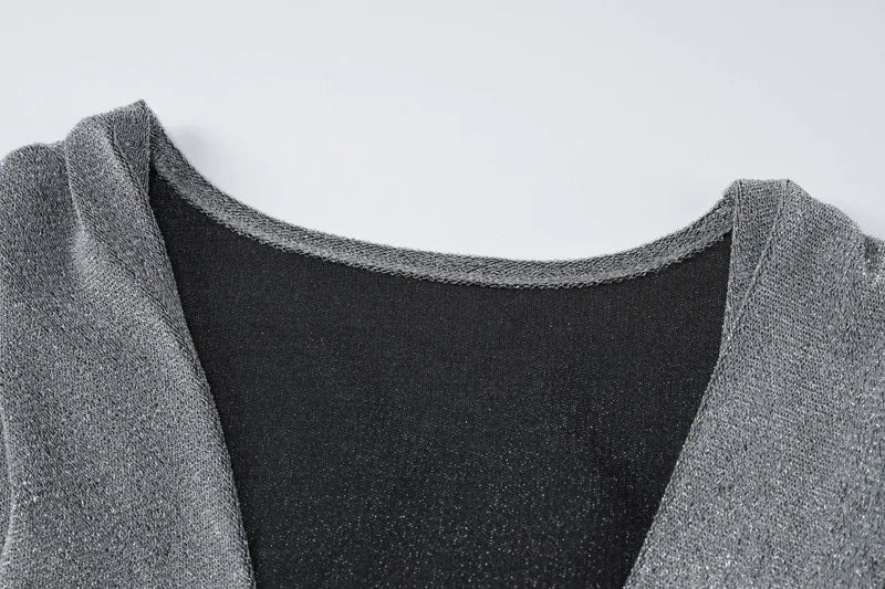 שמלת ערב מקסי נצנצים מחשוף עמוק - לאורה