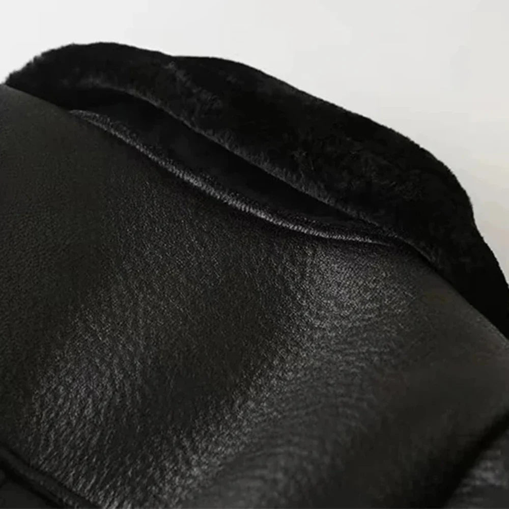 מעיל עור פרווה פנימית - אלנה