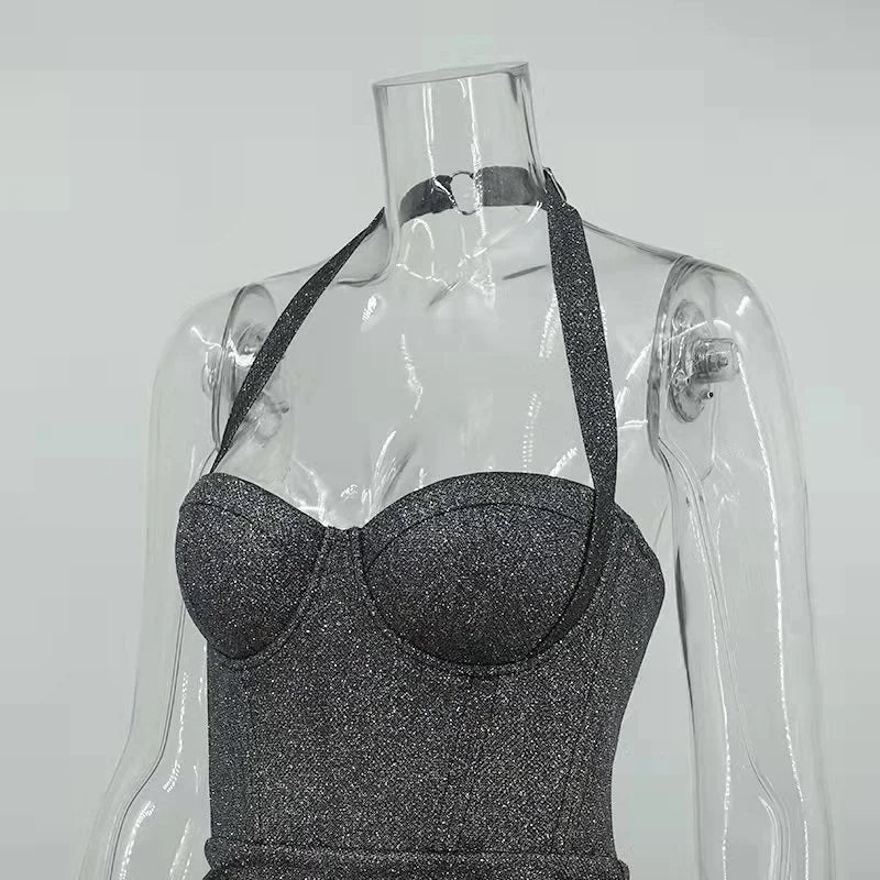 שמלת מיני נצנצים בעיצוב כיווצים - MADIE